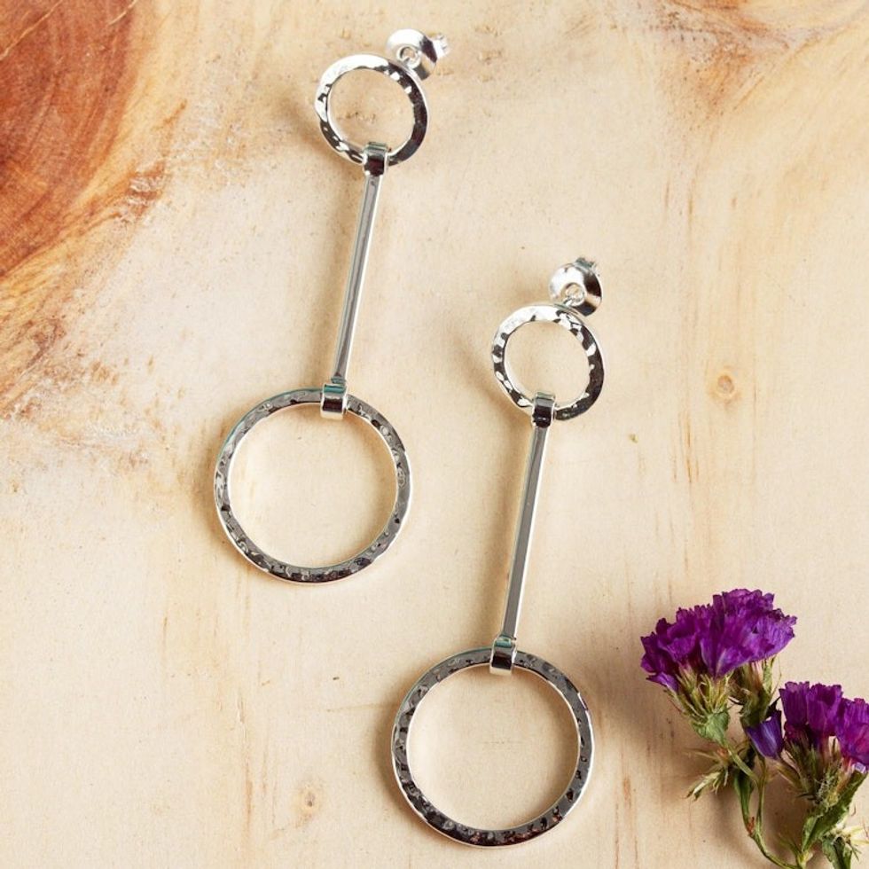 Modern Sterling Silver Earrings Crafted in Taxco 'Taxco Pendulums'