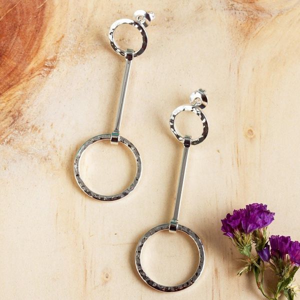 Alternate image for Modern Sterling Silver Earrings Crafted in Taxco Taxco Pendulums