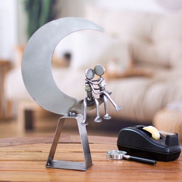 Alternate image for Eco-Friendly Recycled Metal Sculpture Romance by Moonlight