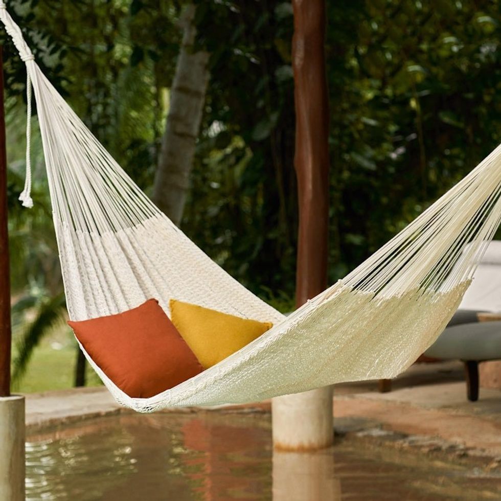 Maya Ivory Rope Hammock Triple 'Uxmal Ivory'