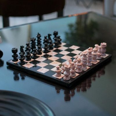 Alternate image for Handcrafted Mexican Marble Chess Set Medium Glorious Battle