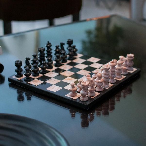 Alternate image for Handcrafted Mexican Marble Chess Set Medium Glorious Battle