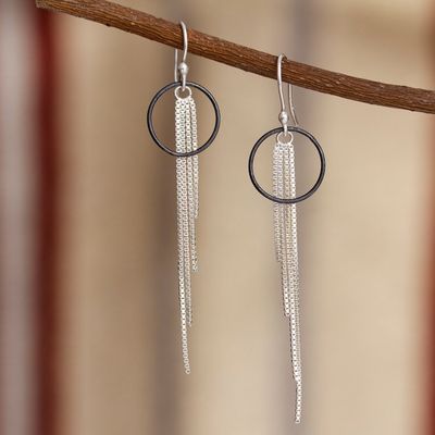 Alternate image for Long Taxco Sterling Silver Earrings Rainy Season