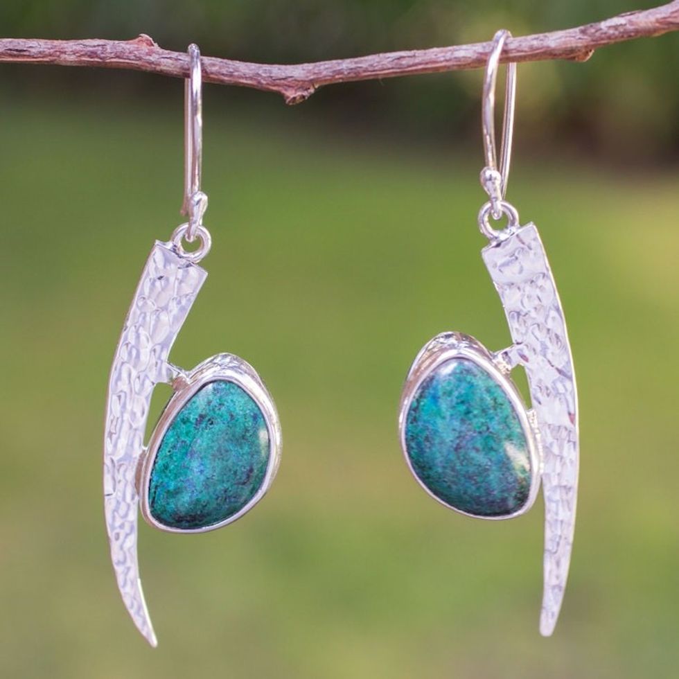 Chrysocolla dangle earrings 'Sweet Fruit'