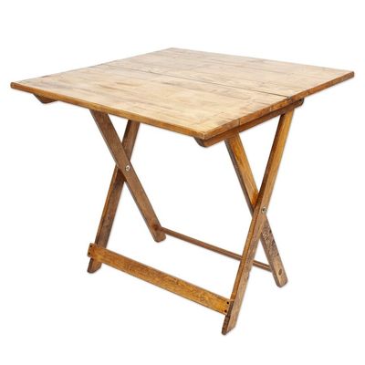 Alternate image for Folding Table Hand-crafted in Mexico with Oak Wood Metamorphosis