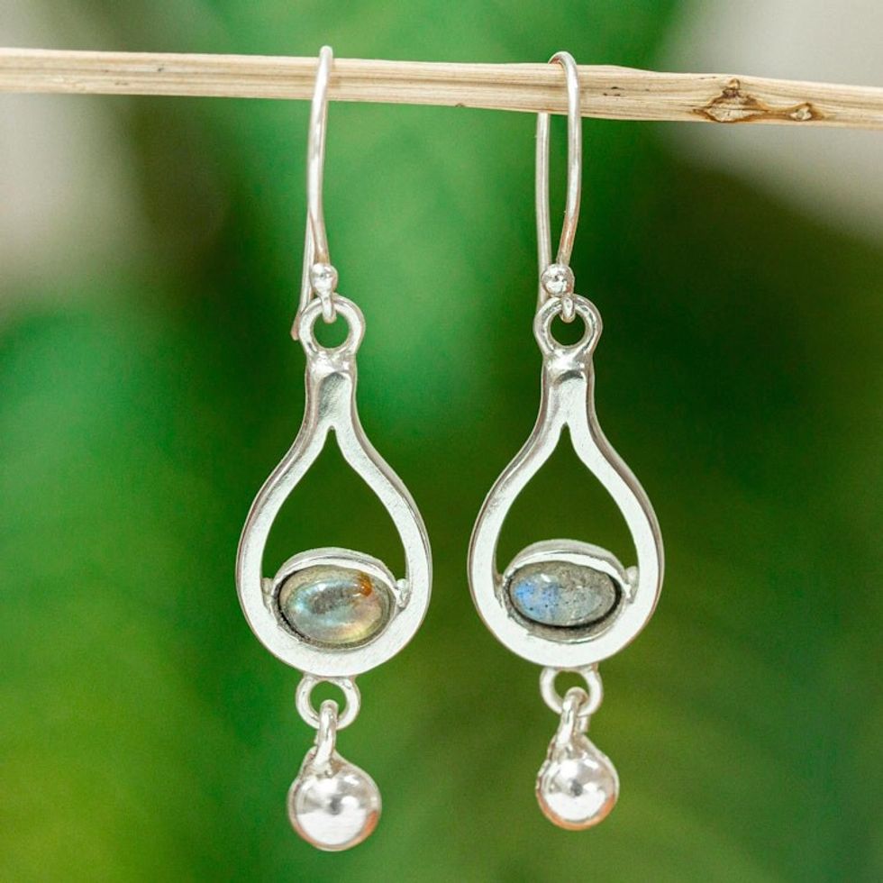 Handmade Labradorite Earrings 'Mesmerizing Glow'