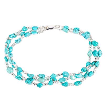 Alternate image for Turquoise Allure Sterling Silver Choker Necklace Three Paths
