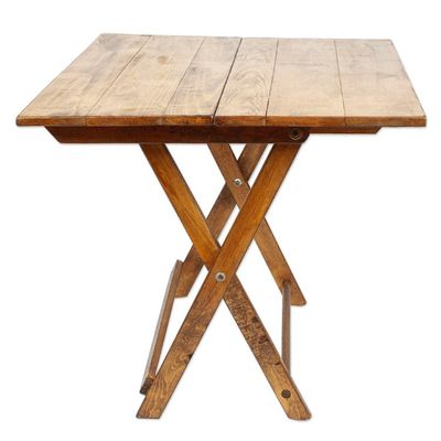 Alternate image for Folding Table Hand-crafted in Mexico with Oak Wood Metamorphosis