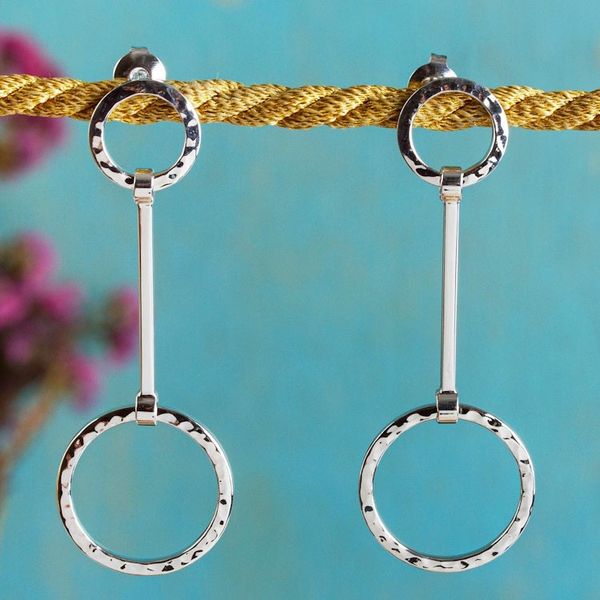 Alternate image for Modern Sterling Silver Earrings Crafted in Taxco Taxco Pendulums