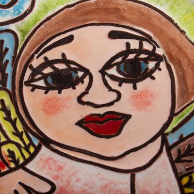 Alternate image for Ceramic Wall Art of a Winged Woman from Mexico Winged Woman