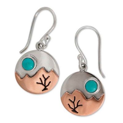 Alternate image for Fair Trade Taxco Silver and Turquoise Earrings Taxco at Dusk