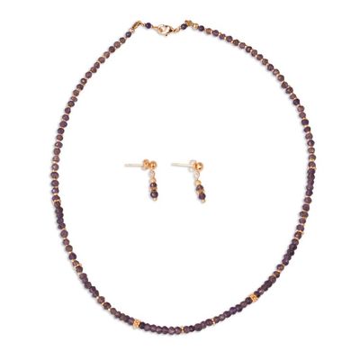 Alternate image for Gold Plated Iolite and Lapis Lazuli Jewelry Set from Mexico Natural Night