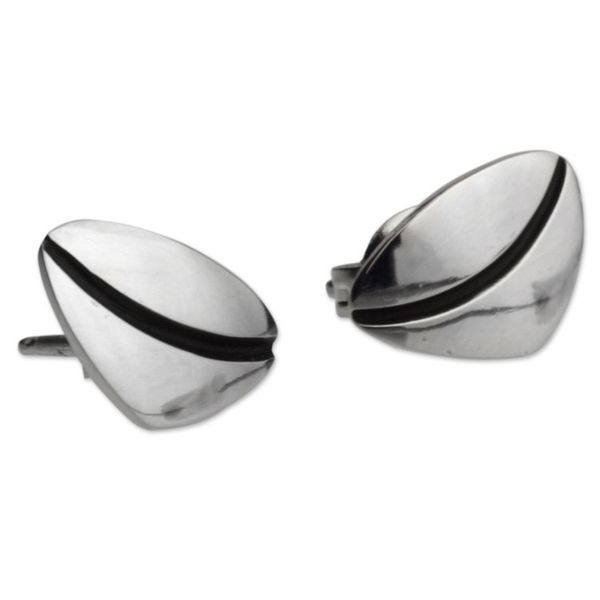 Alternate image for Artisan Crafted Coffee Bean Earrings of Mexican Taxco Silver Coatepec Coffee