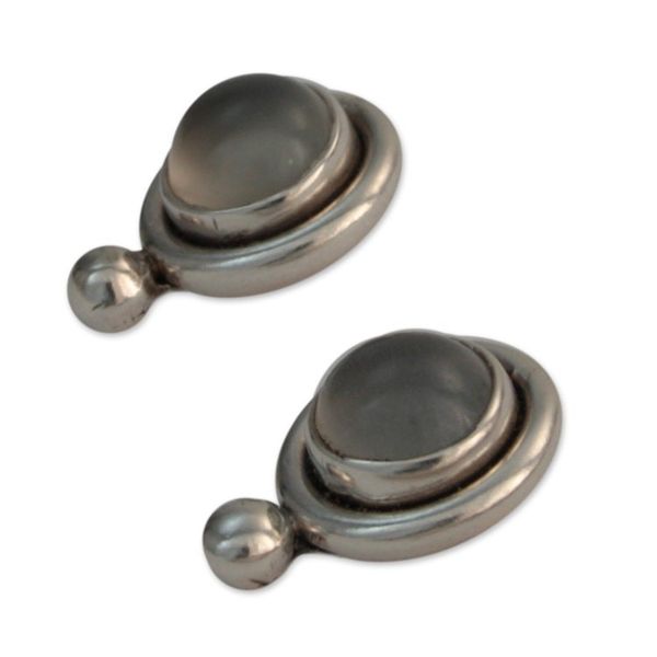 Alternate image for Moonstone Button Earrings Bella Luna