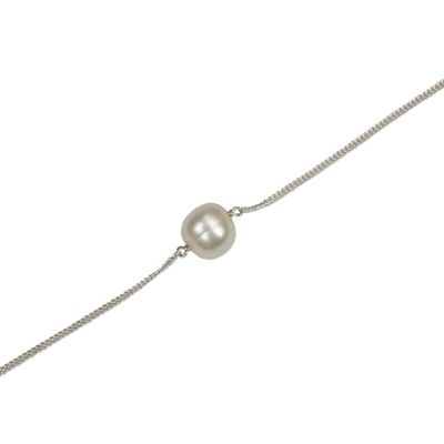 Alternate image for Cultured Pearl and Sterling Silver Pendant Necklace Floating Pearl