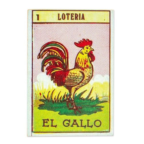 Alternate image for Decoupage Wooden Magnet With Mexican Loteria Card Motif The Rooster