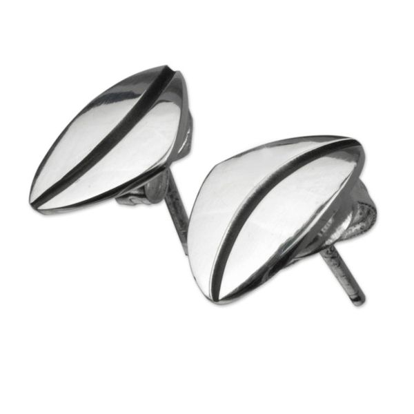 Alternate image for Artisan Crafted Coffee Bean Earrings of Mexican Taxco Silver Coatepec Coffee