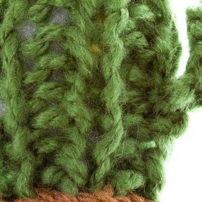 Alternate image for Artisan Crafted Crocheted Cactus Ornaments Pair Saguaro Joy