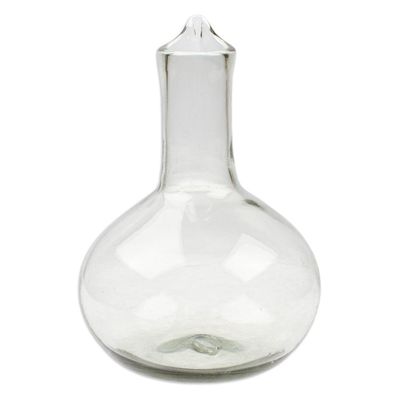 Alternate image for Handblown Recycled Glass Wine Decanter from Mexico Exquisite Shape