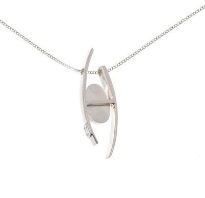 Alternate image for Sterling Silver Choker Pendant Necklace with Recon Turquoise Modern Lagoon