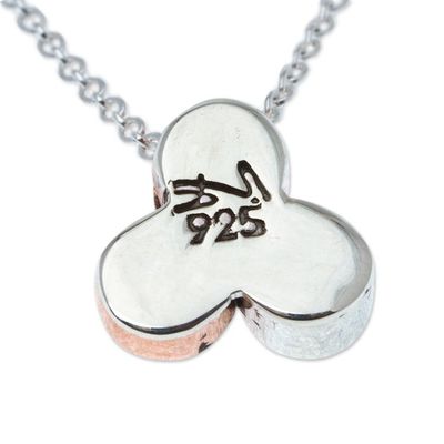 Alternate image for Artisan Crafted Necklace with Copper and Sterling Silver Three Points