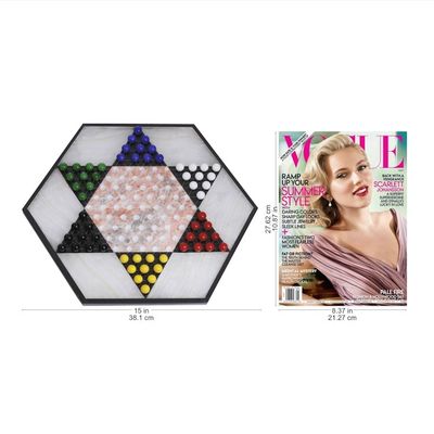 Alternate image for Hand Crafted Marble Chinese Checker Game Set Colorful Contrast