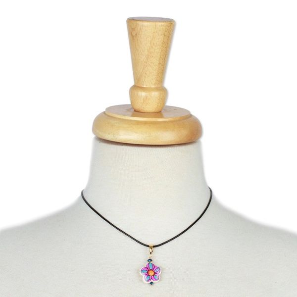 Alternate image for Gold-Accented Floral Howlite Pendant Necklace in Pink Hues Kindness Bloom