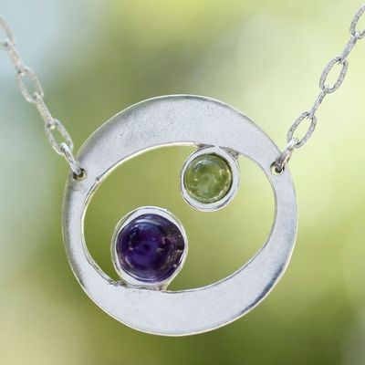 Image for Amethyst and peridot pendant necklace Drifters