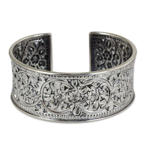 Alternate image for Floral Silver Cuff Bracelet Renewal