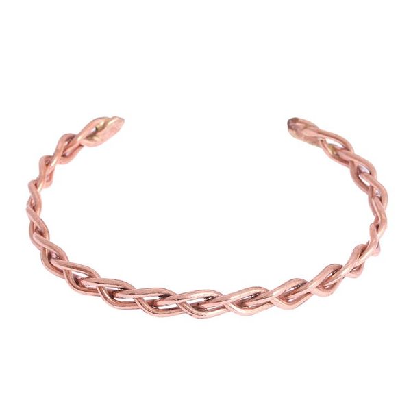 Alternate image for Handcrafted Braided Copper Cuff Bracelet from Mexico Brilliant Braid