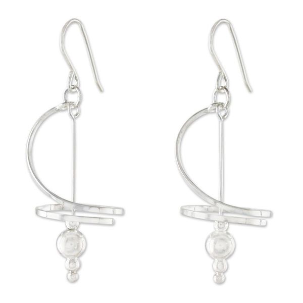 Alternate image for Fair Trade Modern Sterling Silver Dangle Earrings Pirouette