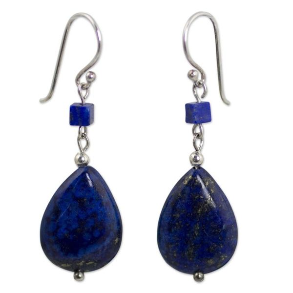Alternate image for Lapis Lazuli Dangle Earrings Blue Lily
