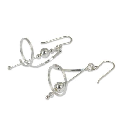Alternate image for Fair Trade Modern Sterling Silver Dangle Earrings Pirouette