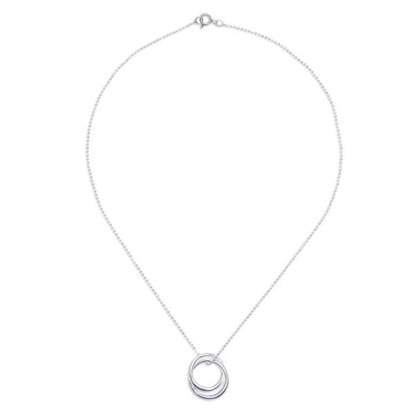Alternate image for Modern Sterling Silver Pendant Necklace Lovers