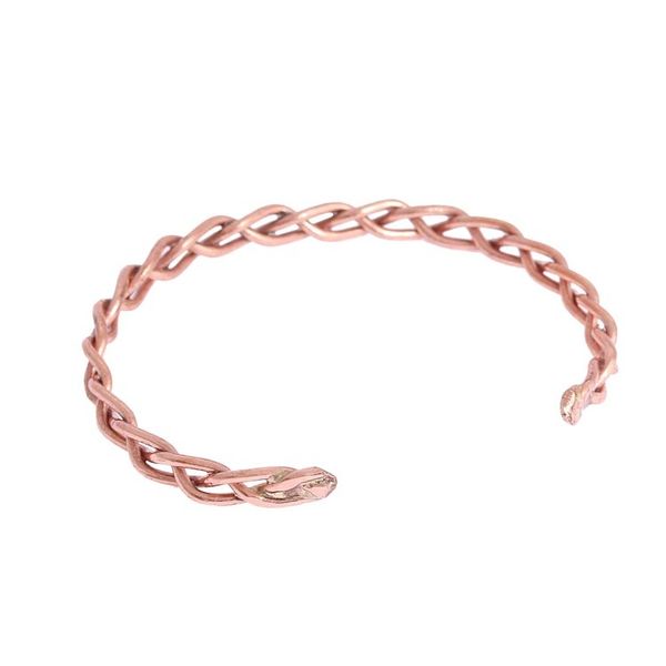 Alternate image for Handcrafted Braided Copper Cuff Bracelet from Mexico Brilliant Braid