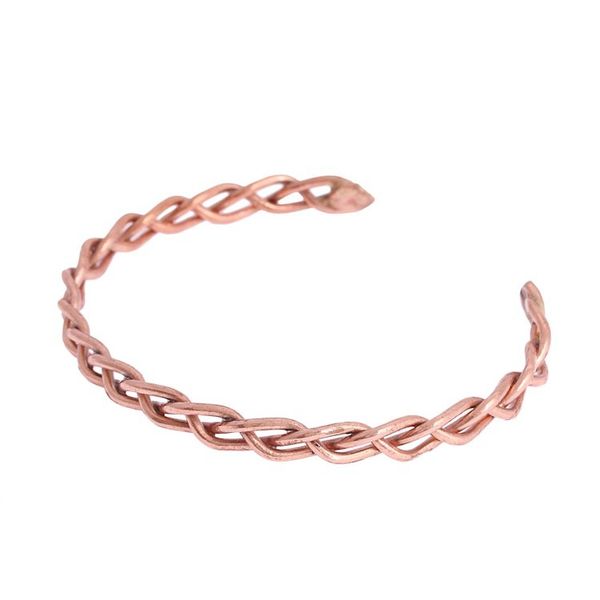 Alternate image for Handcrafted Braided Copper Cuff Bracelet from Mexico Brilliant Braid