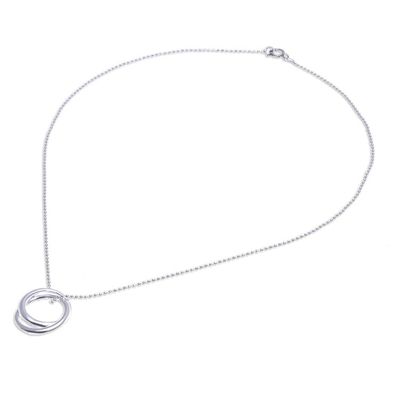 Alternate image for Modern Sterling Silver Pendant Necklace Lovers
