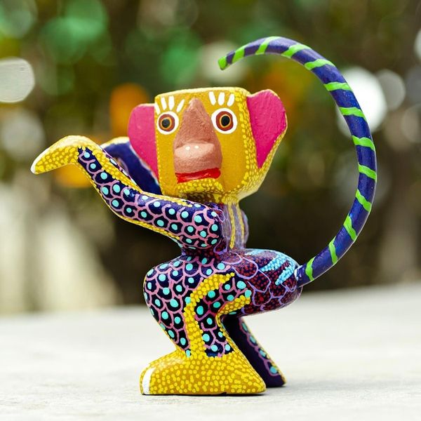 Alternate image for Oaxacan Wood Alebrije Figurine Cheeky Monkey