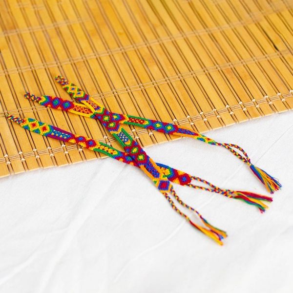 Alternate image for Colorful Handwoven Cotton Wristband Bracelets Set of 3 Colorful Concoction