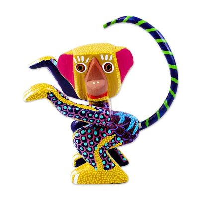Alternate image for Oaxacan Wood Alebrije Figurine Cheeky Monkey