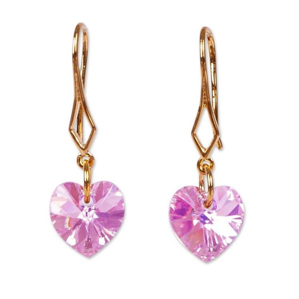 Alternate image for Gold-Plated Swarovski Crystal Earrings from Mexico Melon Hearts