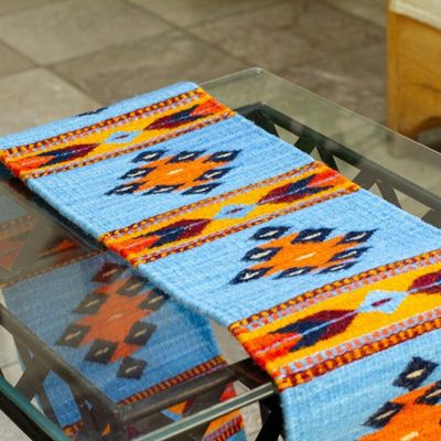 Alternate image for Natural Dyes All Wool Table Runner from Mexico Blue Mesa