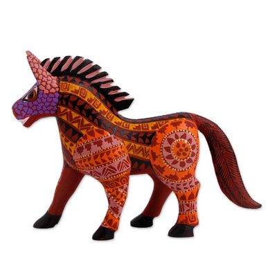 Alternate image for Hand-Painted Wood Alebrije Horse Figurine from Mexico Steadfast Horse