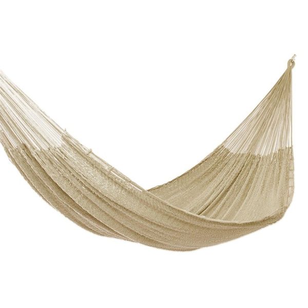 Alternate image for Handmade Cotton Hammock in Grey Triple Uxmal Grey