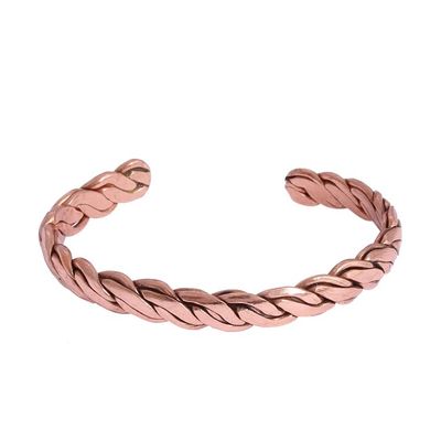 Alternate image for Handcrafted Braided Copper Cuff Bracelet from Mexico Brilliant Bond