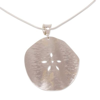 Alternate image for Handcrafted Taxco Sterling Silver Sand Dollar Necklace Precious Sand Dollar