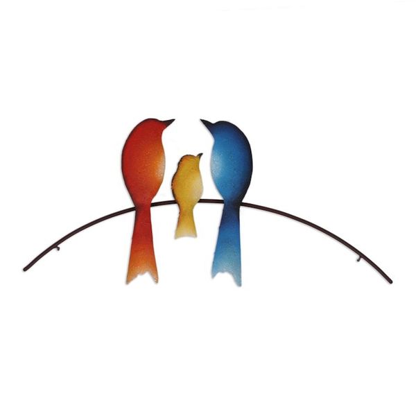Alternate image for Steel Wall Sculpture of Three Birds from Mexico Bird Family