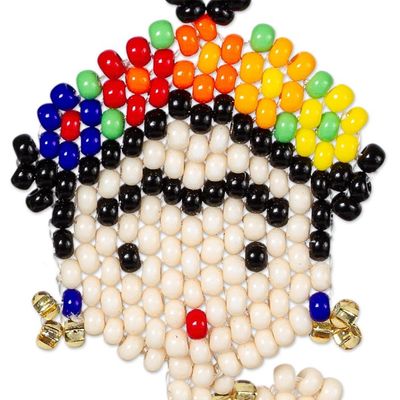 Alternate image for Handmade Beaded Earrings on Sterling Silver Hooks Frida in Red and Yellow