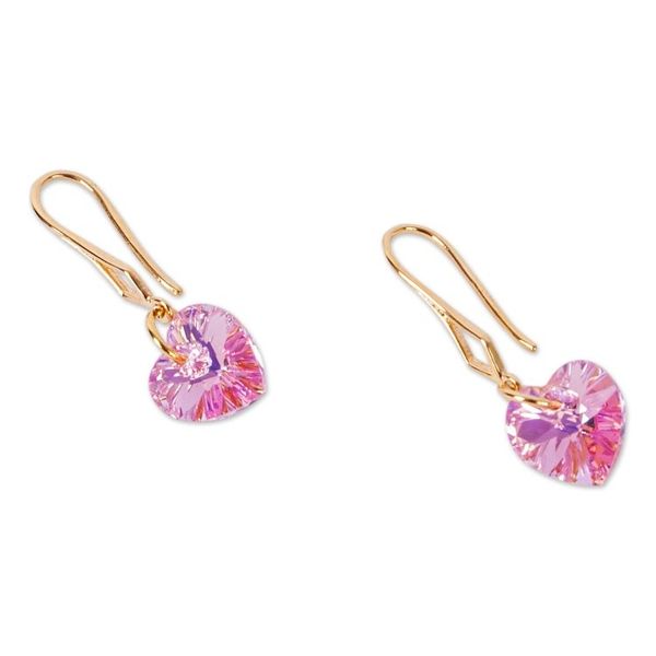 Alternate image for Gold-Plated Swarovski Crystal Earrings from Mexico Melon Hearts