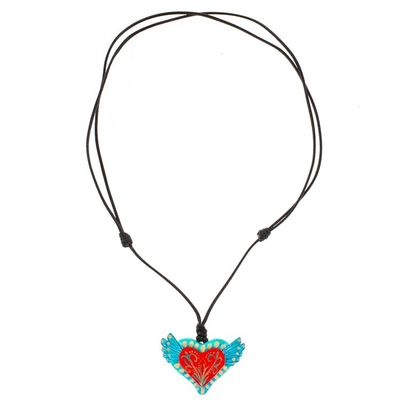 Alternate image for Folk Art Heart Pendant Necklace From the Heart